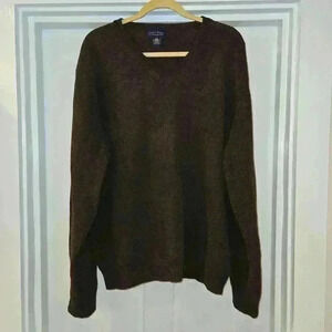 Club Room by Charter Club 100% Lambs Wool V-Neck Sweater Brown Size XXL